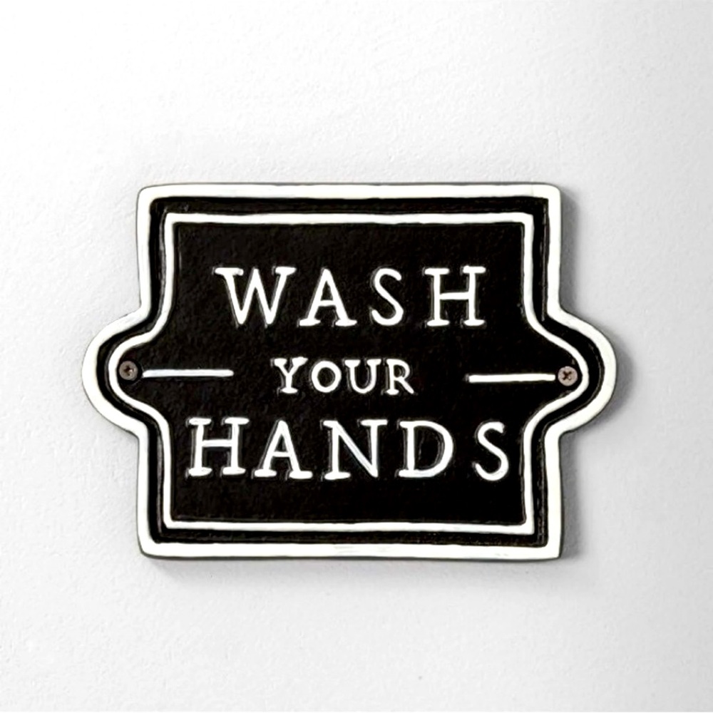Wash Your Hands Bathroom Sign - Hearth and Hand with Magnolia - Black/White
